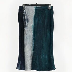 Chaser Batik Tie Dye Blue Green Midi Pencil Skirt for Cocktail NWT